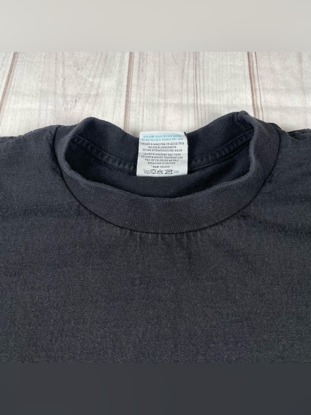 Vintage Pro Club T Shirt Mens L Black Crew Blank Tee Heavyweight Made in USA y2k - Picture 4 of 9